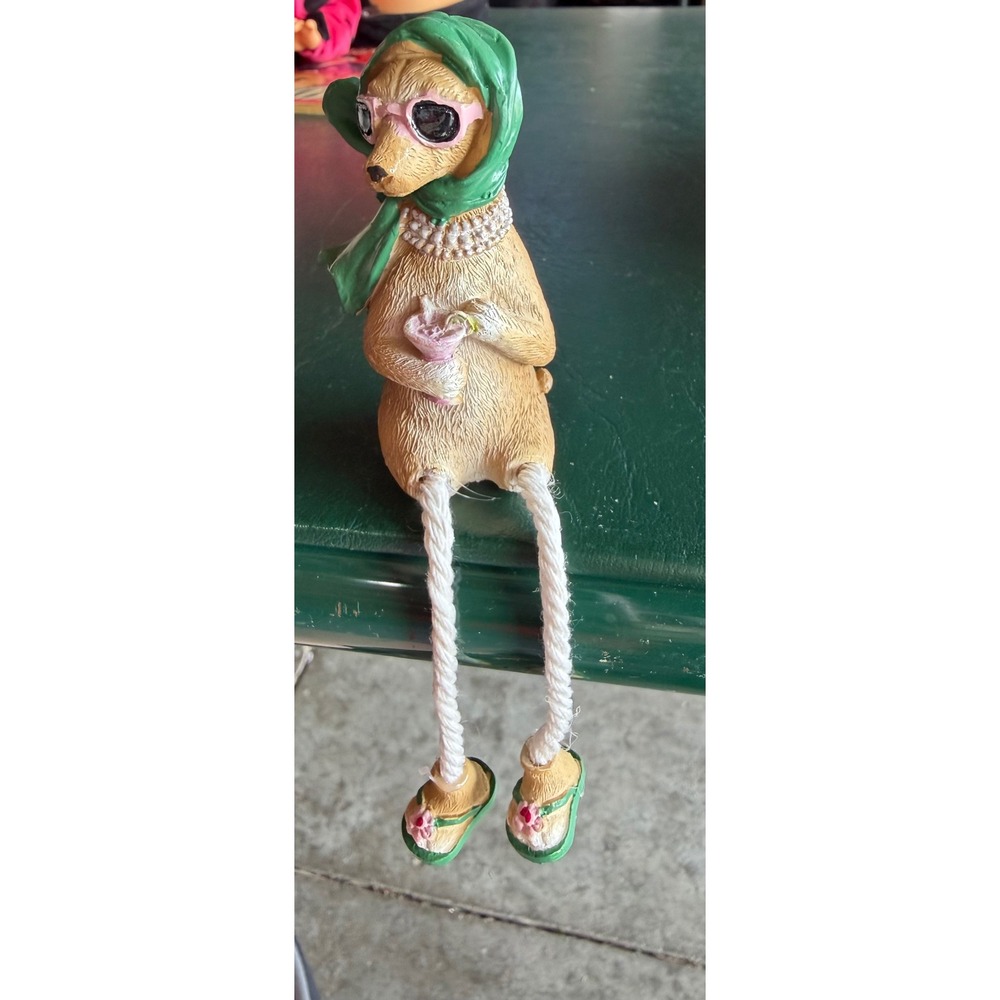 Cracker Barrel Meerkat Shelf Sitter Figurine Tropical Beach Rope Legs NIB
